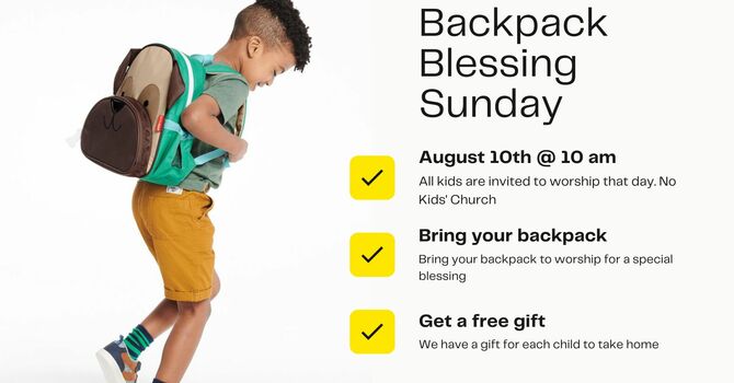 Backpack Blessing Sunday