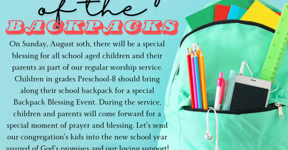 Blessing of the Backpacks