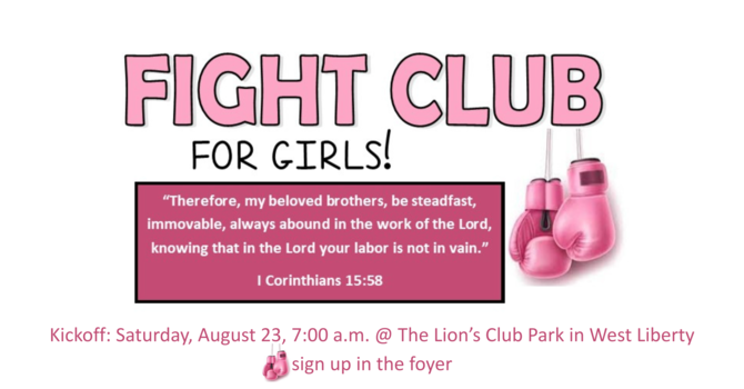 Fight Club for Girls Kickoff
