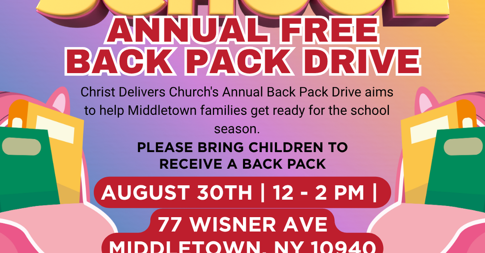Back to School Back Pack Drive