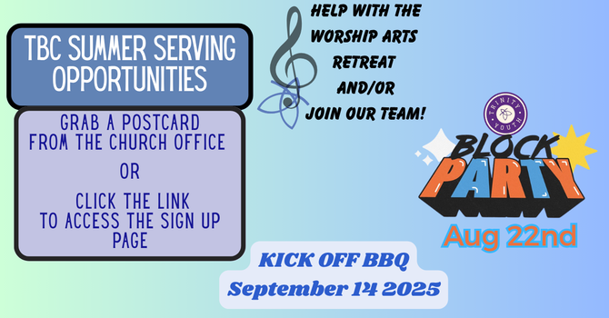 Summer Serving Opportunities