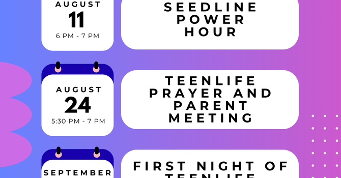 Teen Life's Upcoming Events 
