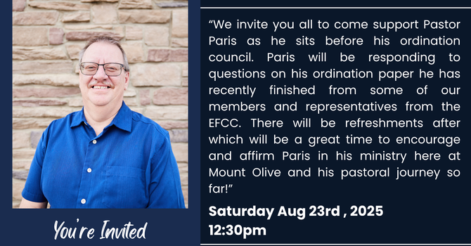 Pastor Paris' Ordination