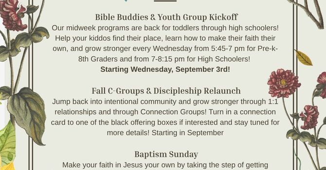 Coming Up this Fall