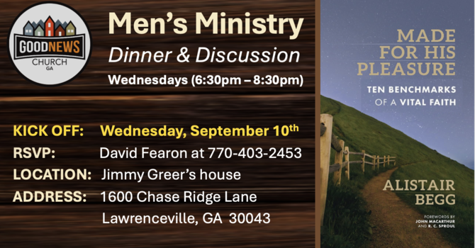 Men's Ministry Kick Off Dinner & Discussion
