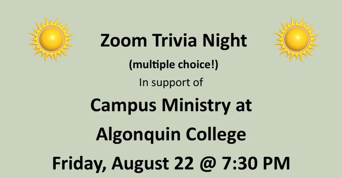 Zoom Trivia Night in support of Campus Ministry image