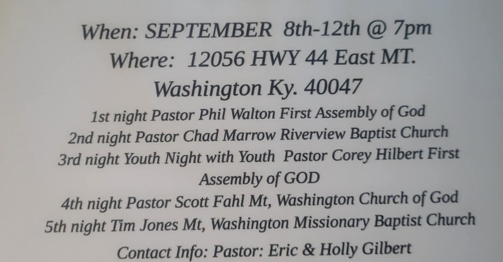 Mt Washington Community Tent Revival 