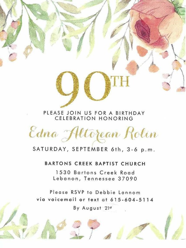 90th Birthday Celebration