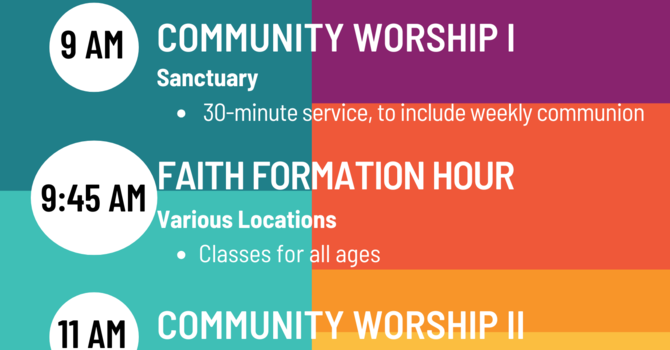 New Worship Schedule begins!