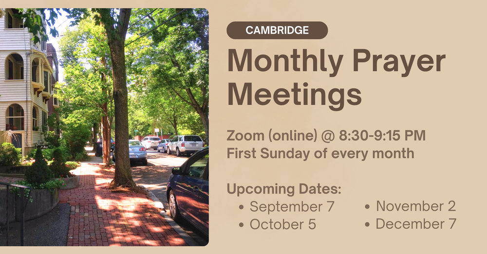 Cambridge Monthly Intercessory Prayer Meetings