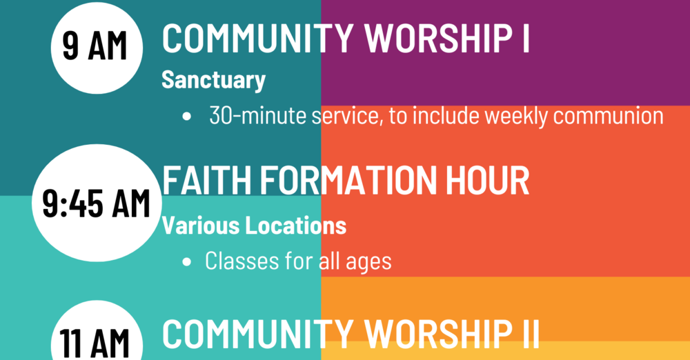 New Worship Schedule begins!