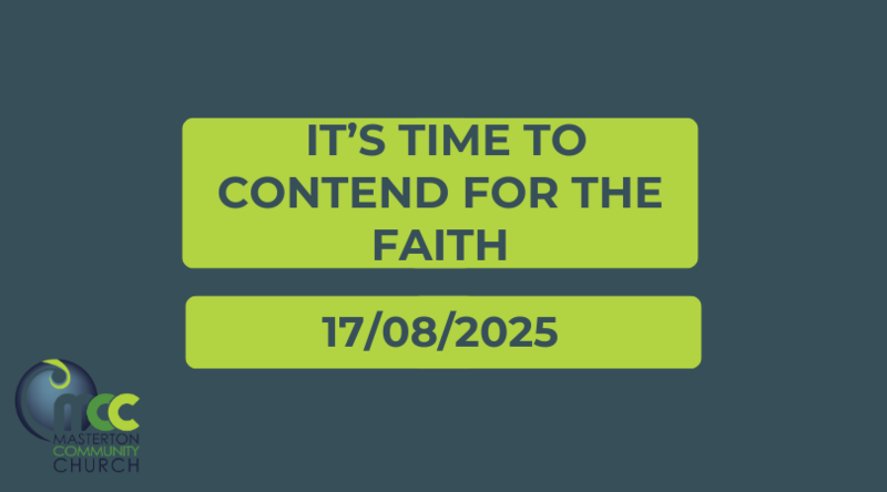 It's time to contend for the faith 