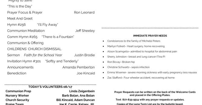 Sunday Bulletin
