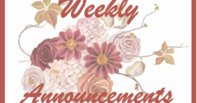 Weekly Announcements