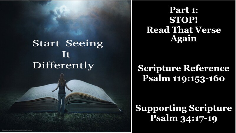 Start Seeing It Differently, Part 1