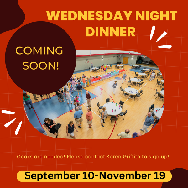 Wednesday Fellowship Dinner 