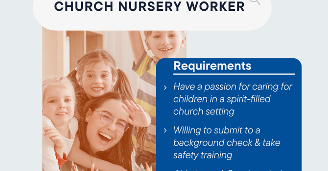 Trinity is Hiring - Nursery Worker image