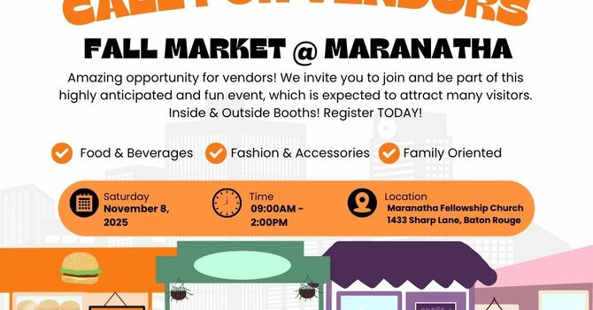 Vendors Needed for our Fall Market