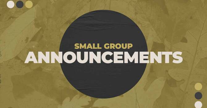 SMALL GROUP ANNOUNCEMENTS image