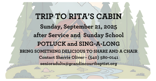 Join us at Rita's Cabin! 
