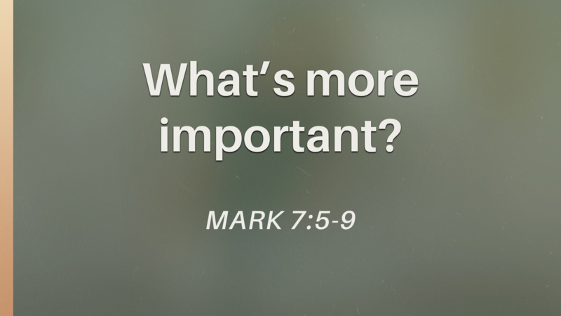 What's more important?