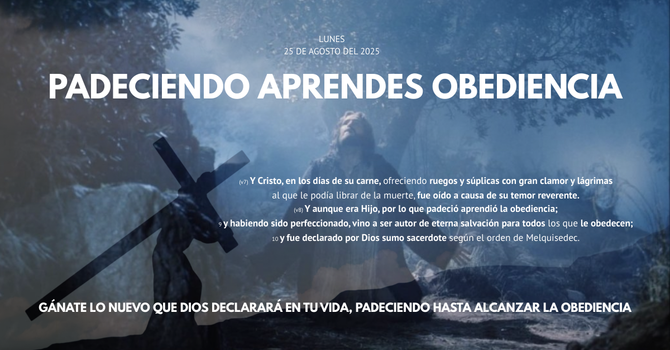 Padeciendo aprendes obediencia.  image