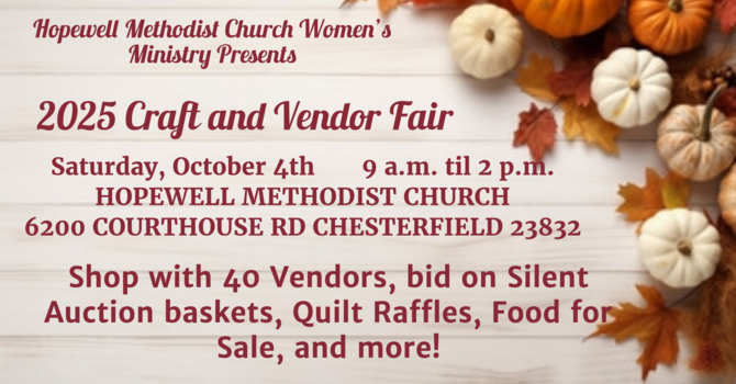 Women's Ministry 2025 Craft and Vendor Fair