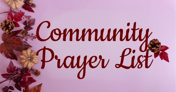 Our Parish Community Prayer List image