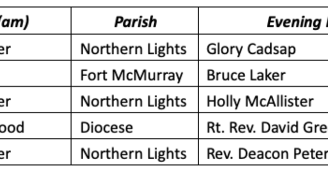 Diocesan Facebook Prayer Schedule image