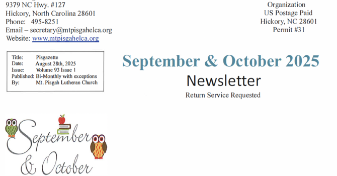 September/October Newsletter image