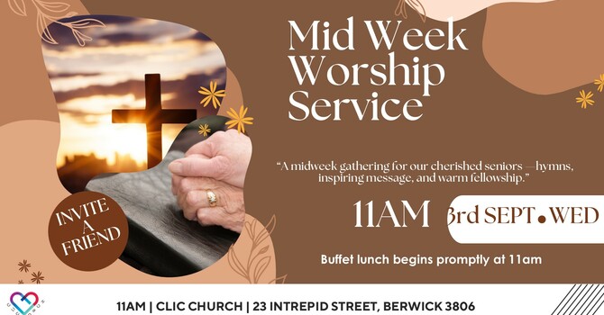 MID-WEEK WORSHIP SERVICE  - 3rd September 2025 image