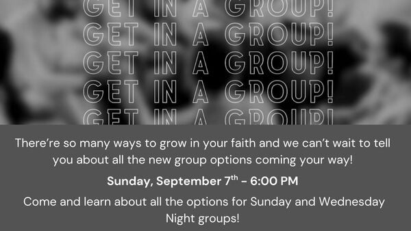 Groups Kick-Off - Bring a finger food to share