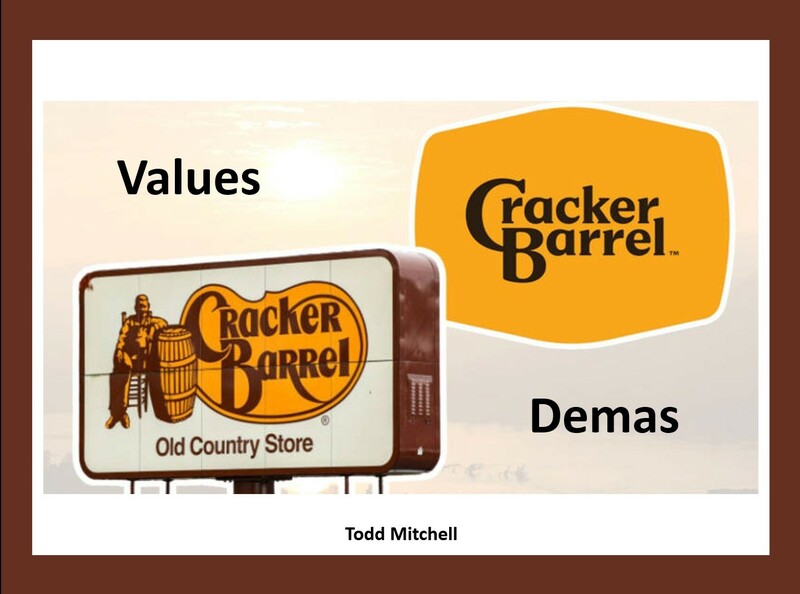 "Cracker Barrel...Values"