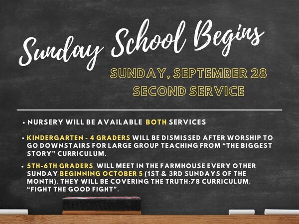 Sunday School Begins