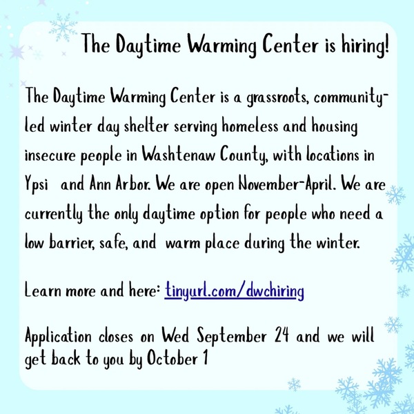 The Warming Center is Hiring! 