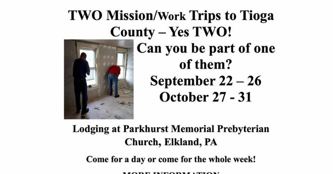 1st Mission/Work Trip to Tioga County