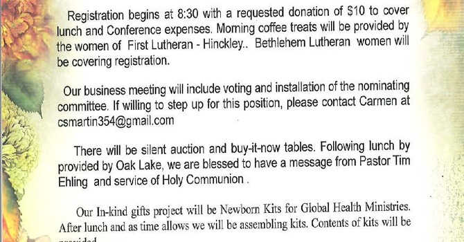 Kettle River Conference women of the ELCA Fall Gathering