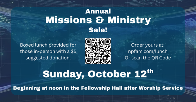 Annual Missions & Ministry Sale!