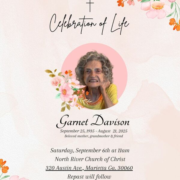 Garnet's Celebration of Life