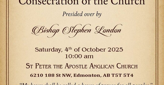 Consecration of St. Peter the Apostle Anglican Church image