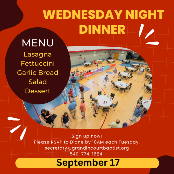 Wednesday Fellowship Dinner 