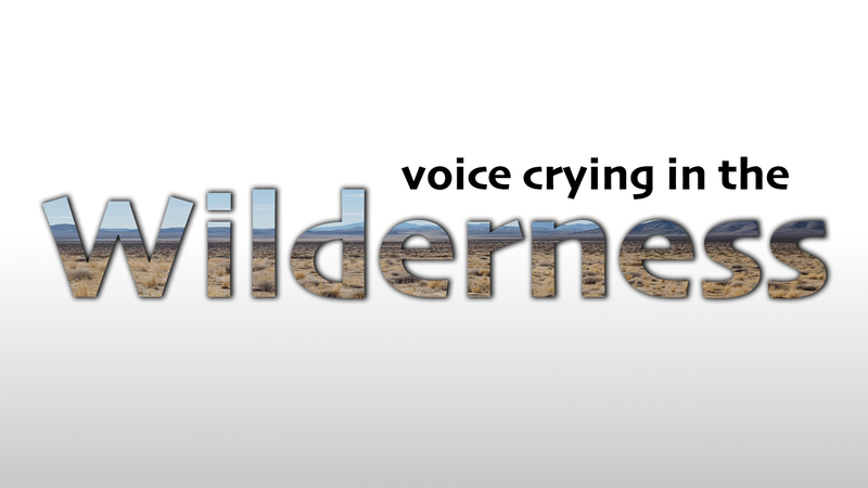 Voice crying in the wilderness