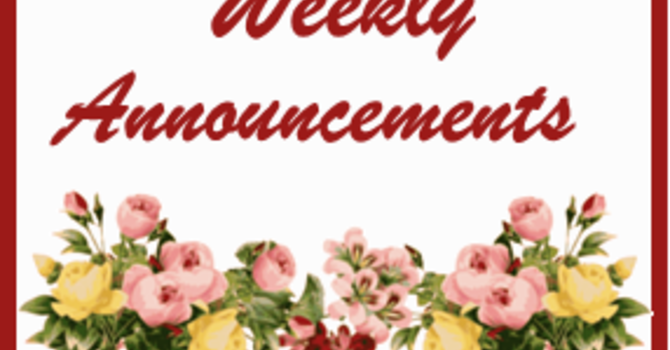 Weekly Announcements