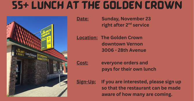 55+ Lunch at the Golden Crown