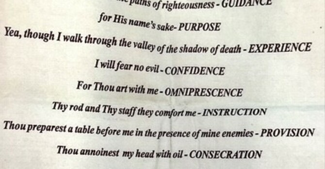 Lessons from the 23rd Psalm image