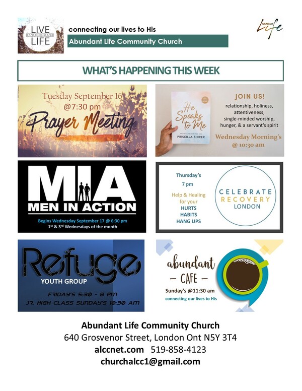 ALCC Weekly Newsletter September 14, 2025