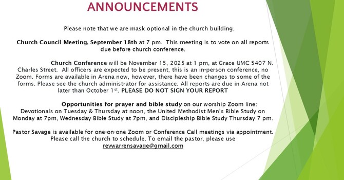 Weekly Announcements image