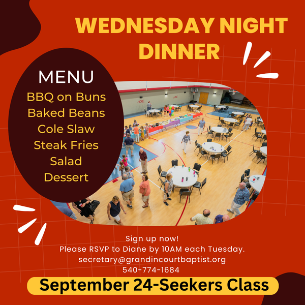 Wednesday Fellowship Dinner 