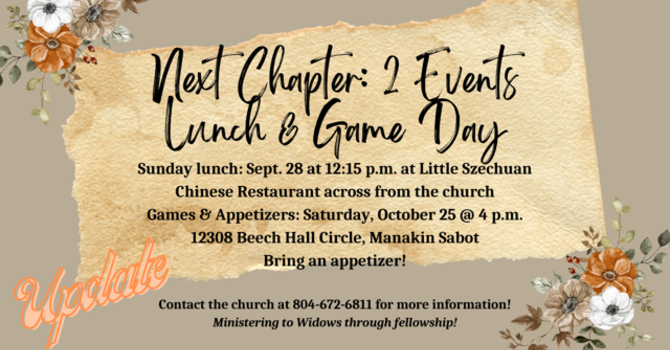 Next Chapter Widow Ministry Game Day & Lunch