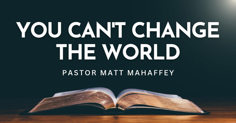 You Can't Change The World